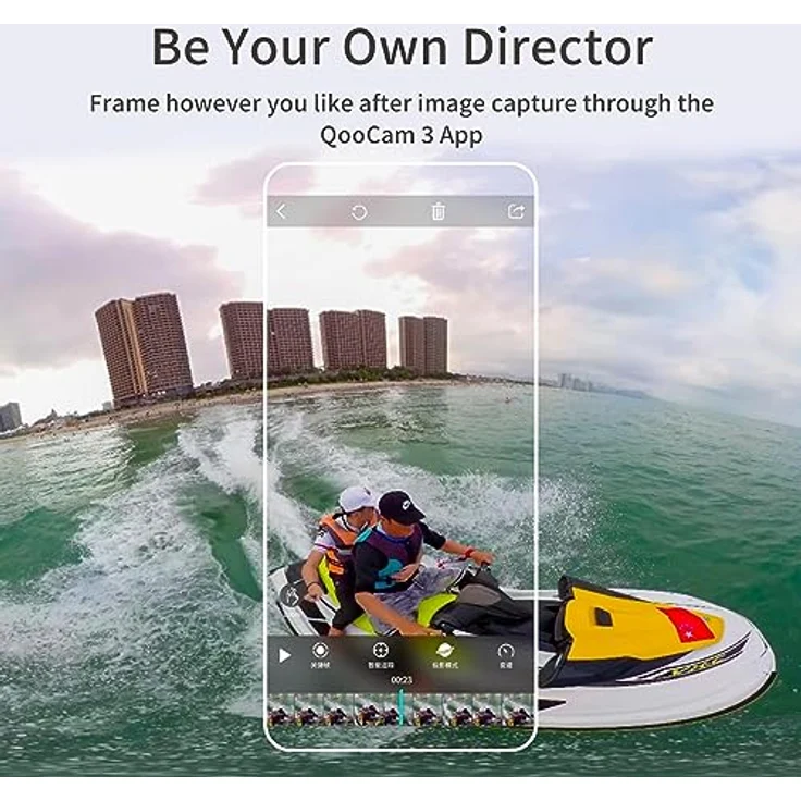 KanDao QooCam 3 Action-Kamera, 5.7K 62MP Foto 60fps Flawless 360 Video-Kamera, Outdoor-Sport-Kamera mit Dual 1/1,55 "Sensoren und F1,6 größere Blende, wasserdicht, Stabilisierung. – Bild 5