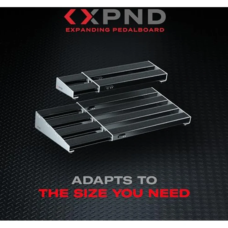D'Addario XPND Pedalboard 01, erweiterbares Aluminium Pedalboard mit Kabelmanagementsystem, silber – Bild 2