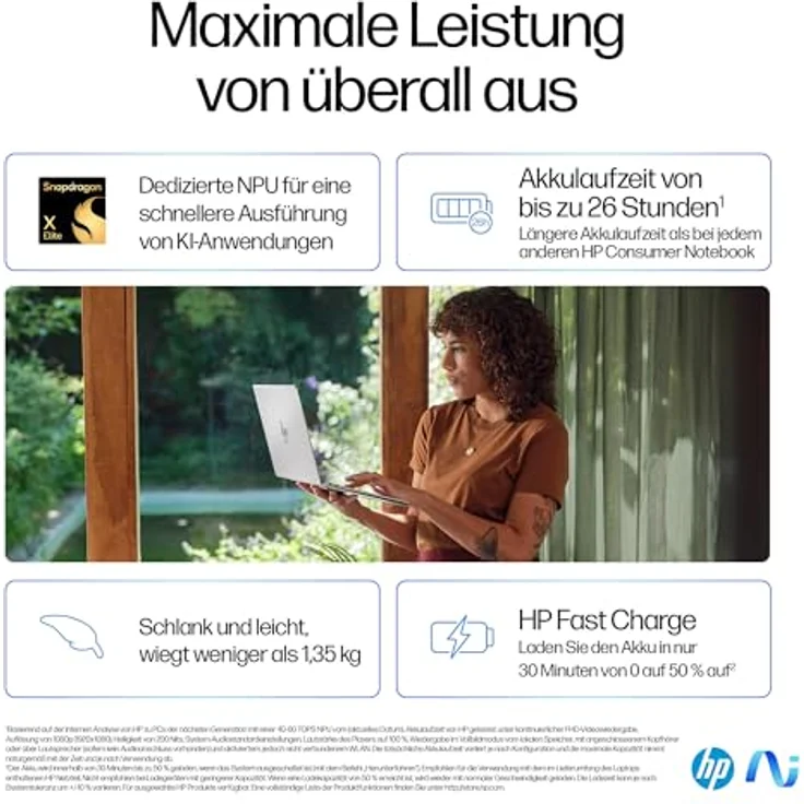 HP OmniBook X 14-fe0060ng Silver Notebook, 35,6 cm/14 Zoll, 1000 GB SSD, Windows 11 Home – Bild 6