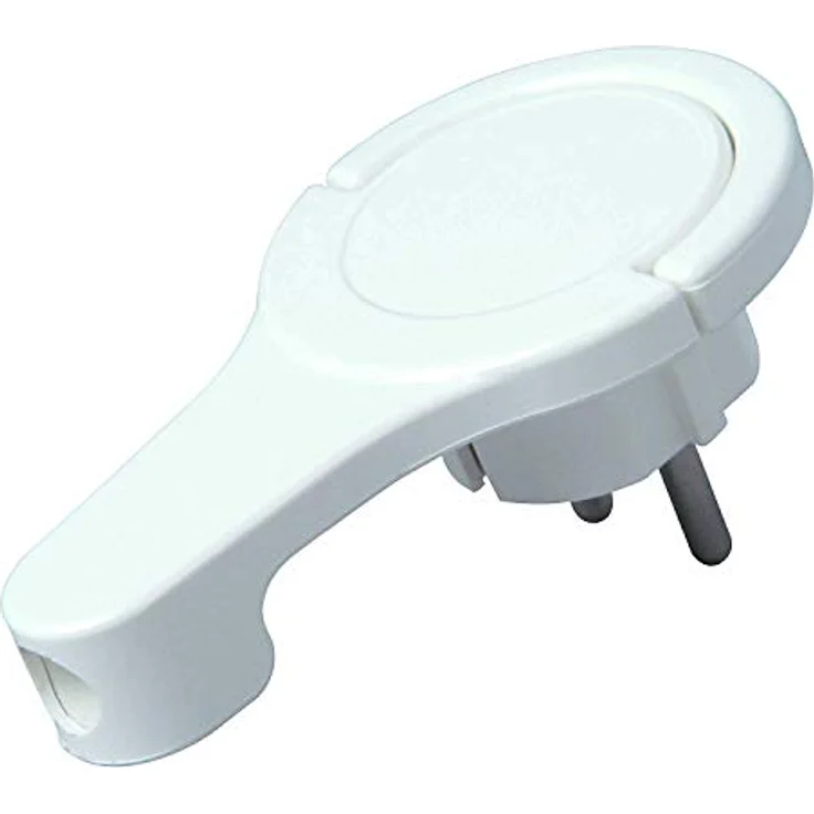 Kopp Schutzkontakt-Winkelstecker 250 V (16 A) mit Klappgriff & Kabel-Knickschutz I Schutzkontakt-Stecker für Strom-Kabel bis 3X 1,5 mm² I Flach-Stecker IP20 für Innenbereich I Arktis-Weiß – 172002037 – Bild 1