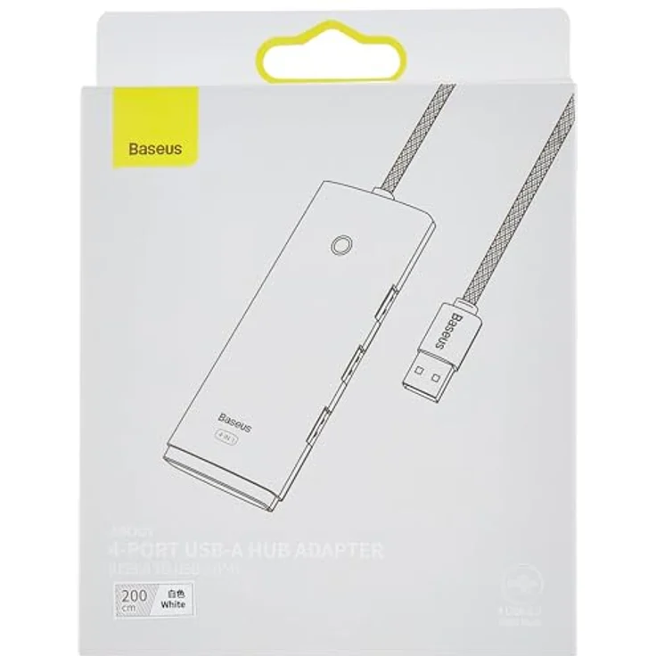 Baseus Lite Series Hub 4-in-1 USB auf 4 x USB 3.0, 2 m (weiß) – Bild 3