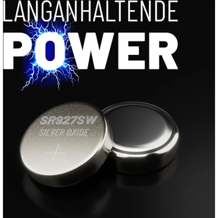 ABSINA SR 927 SW Uhren Knopfzelle 1,55V Silberoxid 10er Pack - Lange Haltbarkeit & auslaufsicher - Knopfzelle 395, Silber – Bild 4