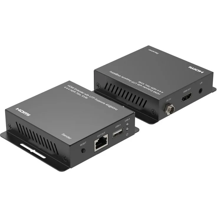 MicroConnect 4K@60Hz HDMI Extender mit KVM Switch, unterstützt HDR-Video und USB 1.1 Steuerung