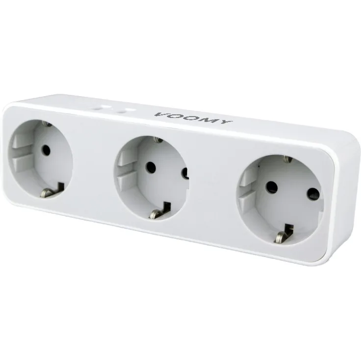 Voomy Split X3 Mehrfachsteckdose mit Überspannungsschutz und 2 USB-Ports, schwarz