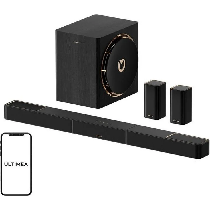 Ultimea U4421 Soundbar, 7.1.4 Dolby Atmos Surround-Sound mit 8-Zoll Subwoofer, Bluetooth 5.4, HDMI eARC, App-basierte Klang-Anpassung
