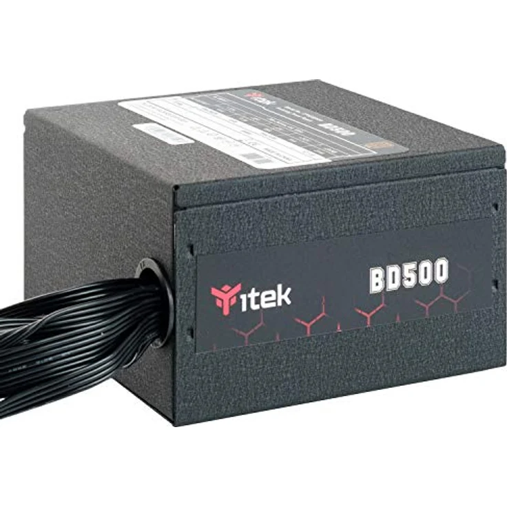 iTek BD500 Netzteil für PC, 500 Watt, 80 Plus Bronze, HDB Lüfter mit aktiver PFC, stabil und leise – Bild 1