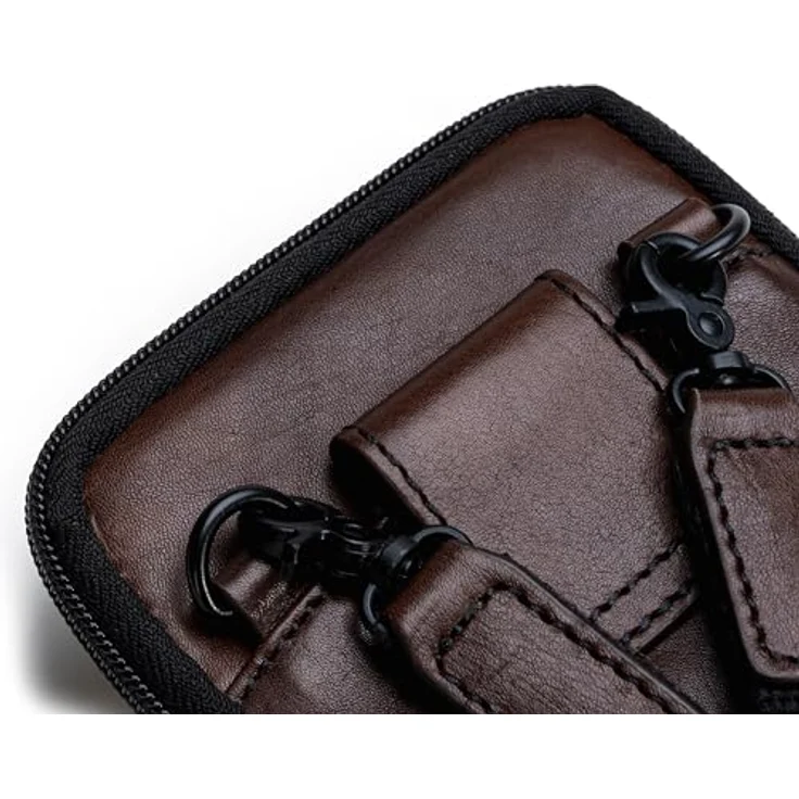Farmhood Memphis Handytasche Leder, 12 cm, dunkelbraun, 100% Leder, handlich und stilvoll – Bild 5