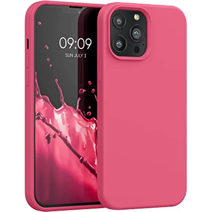 kwmobile Handyhülle für iPhone 13 Pro Max – Silikon Case in Awesome Pink, flexibel und rutschfest, kabelloses Laden – Bild 1