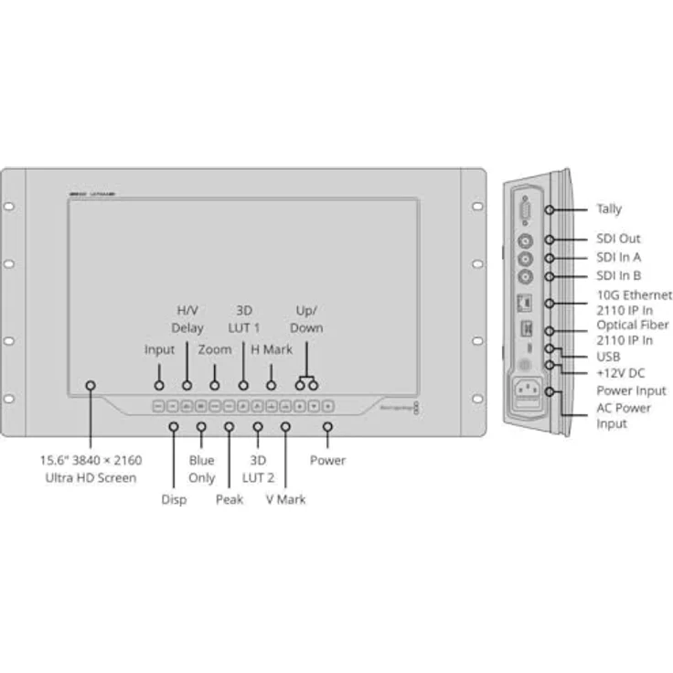 Blackmagic Design SmartView 4K G3 (BM-HDL-SMTV4K12G3), 3840x2160 Auflösung, 2× 12G-SDI IN, SMPTE-2110 IP – Bild 5