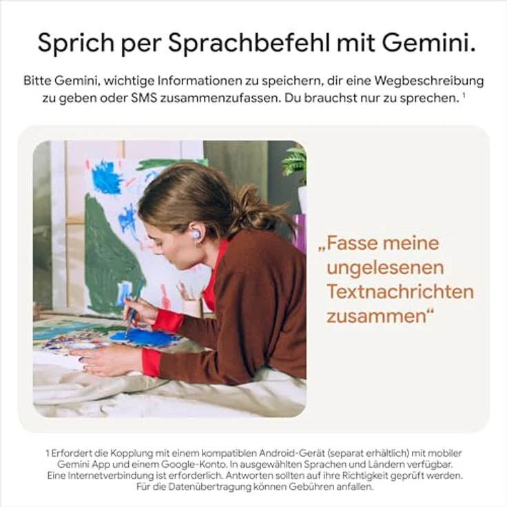 Google Pixel Buds 2a, Kabellose Kopfhörer mit aktiver Geräuschunterdrückung, Wasserabweisend, Bluetooth-kompatibel, Iris – Bild 5