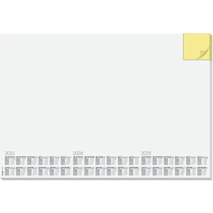 SIGEL HO490 Papier-Schreibunterlage mit Haftnotizblock, 3-Jahres-Kalender, ca. DIN A2 - extra groß, 30 Blatt
