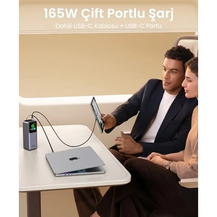 Ugreen 165W Powerbank (20000 mAh, 165 W) mit Schnellladung für bis zu 3 Geräte, Grau – Bild 4