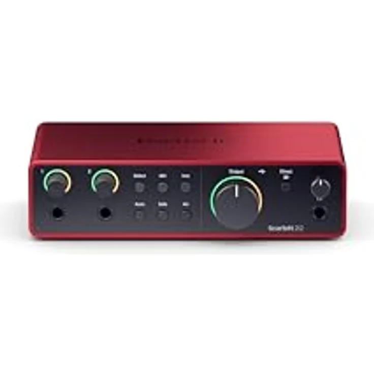 Focusrite Scarlett 2i2 Studio 4. Gen, USB-Audio-Interface-Bundle mit Kondensatormikrofon CM25 MkIII und Kopfhörer SH-450 für Aufnahmen, Streaming und Podcasting, schwarzes Design – Bild 2