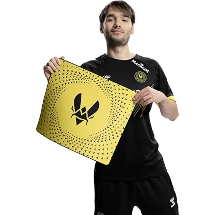 CHERRY XTRFY GP5, Gaming-Mauspad aus Stoff, L (460 x 400 x 4 mm), Glattes Speed-Pad, Vernähte Kanten, rutschfest, Waschbar, Vitality Yellow – Bild 5