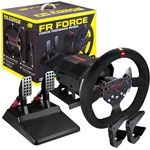 FRTEC Lenkrad mit Pedalen FR FORCE, Force-Feedback 3,2 Nm, Alcantara-Finish, PS4 Xbox Series Xbox One PC