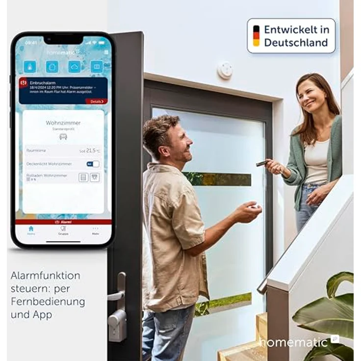 Homematic IP Funk-Fernbedienung HmIP-KRCA-2 160741A0, kompakte Schlüsselbundfernbedienung mit individueller Tastenbelegung, 200m Funkreichweite – Bild 2