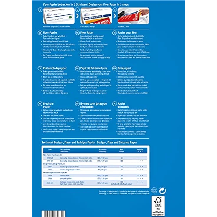 AVERY Zweckform 2789-40 Inkjet Flyer-Papier (A4, beidseitig beschichtet, glänzend, 180 g-m², 40 Blatt) - Preisvergleich – Bild 3