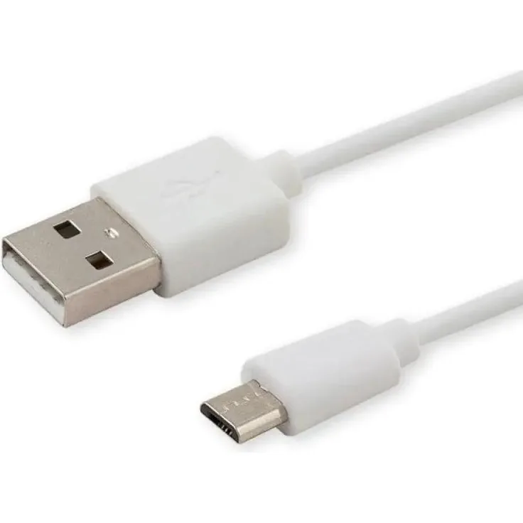 Savio CL-123, 1 m USB A zu Micro-USB B Kabel, USB 2.0, Weiß, Hochgeschwindigkeits-Datenübertragung bis 480 Mbit/s