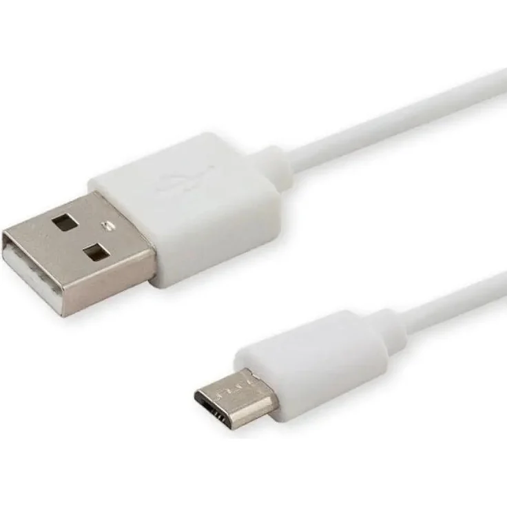 Savio CL-123, 1 m USB A zu Micro-USB B Kabel, USB 2.0, Weiß, Hochgeschwindigkeits-Datenübertragung bis 480 Mbit/s