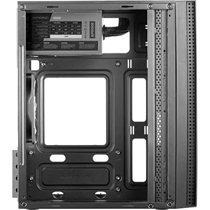 Tacens Anima ACX500, Micro ATX PC Gehäuse, 12cm Lüfter, 500W Netzteil, USB 3.0, Schwarz, Compact – Bild 5