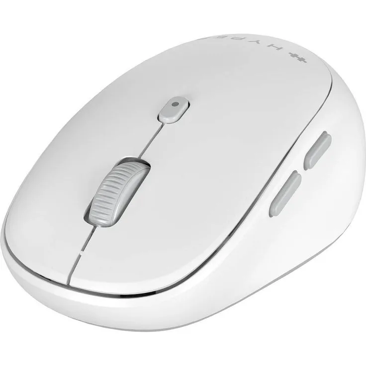 Hyper HyperSpace Next Bluetooth Maus, kabellos, antimikrobieller Schutz, grau-weiß, ergonomisches Design, 85 % recycelte Materialien
