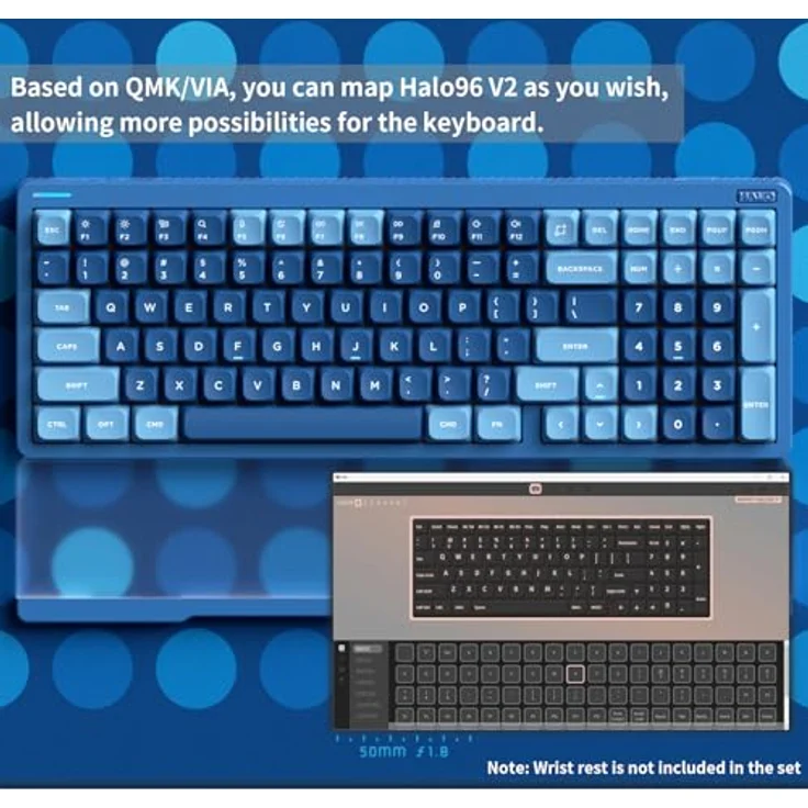 nuphy Halo96 V2 Kabellose Gaming-Tastatur, 96% Hot-Swap-fähig, RGB-Hintergrundbeleuchtung, QMK/VIA, Bluetooth/USB-C/2,4 GHz-Blue, Raspberry (46gf) – Bild 4