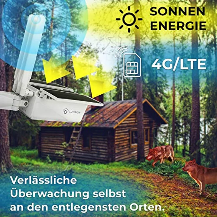 LUVISION 4G / LTE/Solar Überwachungskamera | autonome kabellose Outdoor-Kamera inkl. Akku und Solarpanel | Full HD | Nachtsicht | Gegensprechanlage 2-Wege Audio | Cloud | App (4G / LTE) – Bild 5
