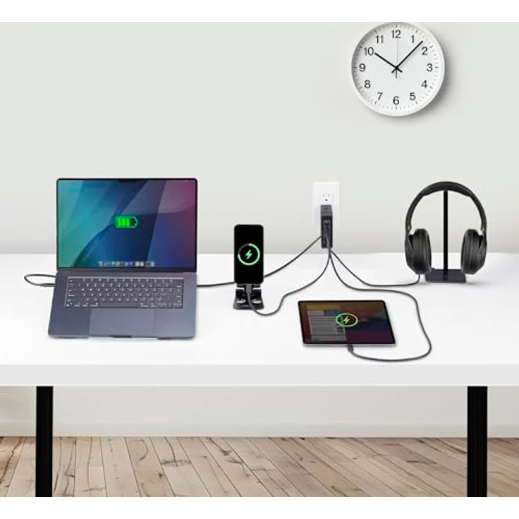 StarTech 3114GCU-WALL-CHARGER, USB-C Ladegerät mit 3 Anschlüssen, 140 W, 28 V, kompakt, Schwarz – Bild 2