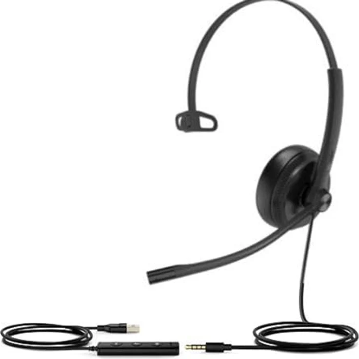 Yealink UH34 SE Mono UC USB-A Headset, Noise Cancelling Mikrofon, Plug-and-Play, gepolsterte Ohrpads, 330º Schwenkarm – Bild 1