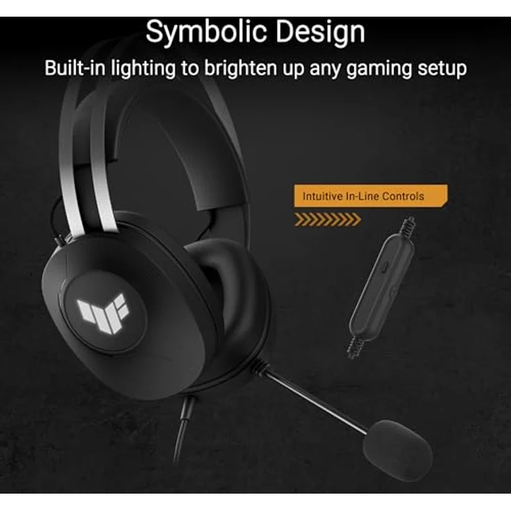 ASUS TUF Gaming H1 Gen II kabelgebundenes Gaming-Headset, virtueller 7.1-Surround-Sound, TeamSpeak-zertifiziertes Mikrofon, TUF-Logobeleuchtung – Bild 5