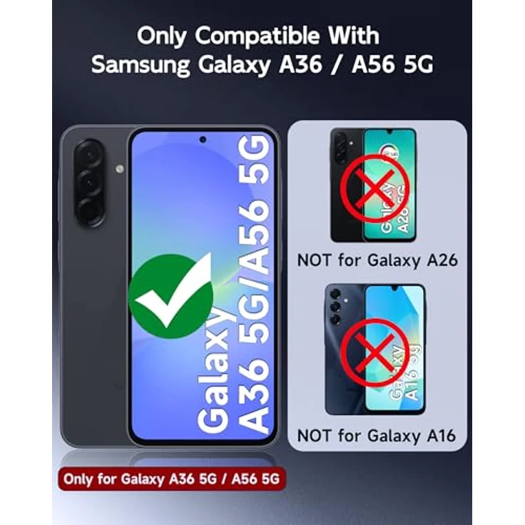 LeYi Handyhülle für Samsung Galaxy A56 5G / A36 5G, TPU Militärqualität mit 2 Schutzfolien, 360° drehbarem Metallring und Kameraschutz, stoßfest, blau – Bild 2