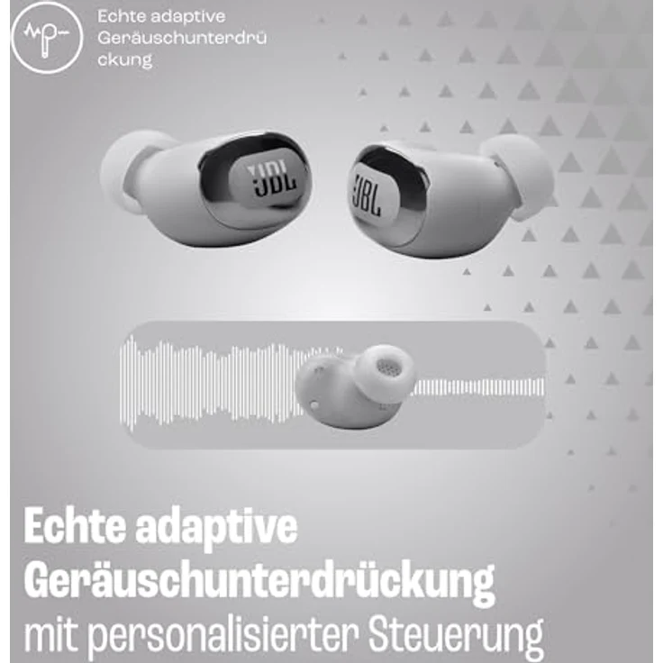JBL Live Buds 3, Kabellose Ohrhörer mit Bluetooth, 40h Akkulaufzeit, True Adaptive Noise Cancelling, High Resolution Signature Sound, IP55 Wasserdicht, Silver – Bild 5