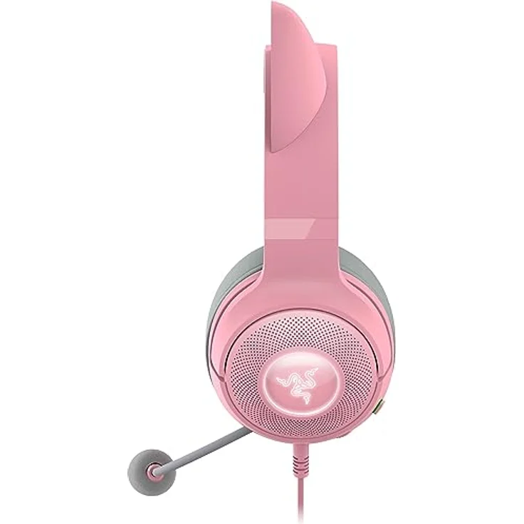 Razer Kraken Kitty V2 - Kabelgebundenes RGB-Headset mit Katzenohren (Reaktive Streaming-Beleuchtung, Razer HyperClear Mikro, TriForce 40-mm-Treiber, 7.1 Surround Sound) Quartz – Bild 1