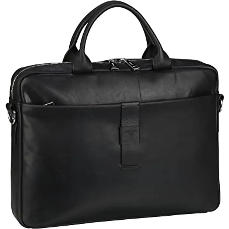 JOOP! Loreto Pandion BriefBag SHZ, edle Aktentasche aus hochwertigem Fettleder für Herren, schwarz, 39 x 8 x 29 cm