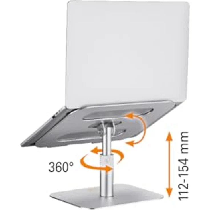 my wall höhenverstellbarer Laptop&Tablet Ständer - HT47L, edles Aluminium, 360° Drehbar, Höhenverstellbar, rutschfest, Tablet Ständer – Bild 3