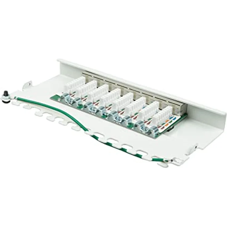 Patchpanel/Patchfeld - Desktop - Cat. 6, 250 MHz - GIGABIT-fähig - 8-Port - 0,5 HE - STP geschirmt - werkzeugloses Öffnen - Reinweiß (RAL9010) – Bild 2