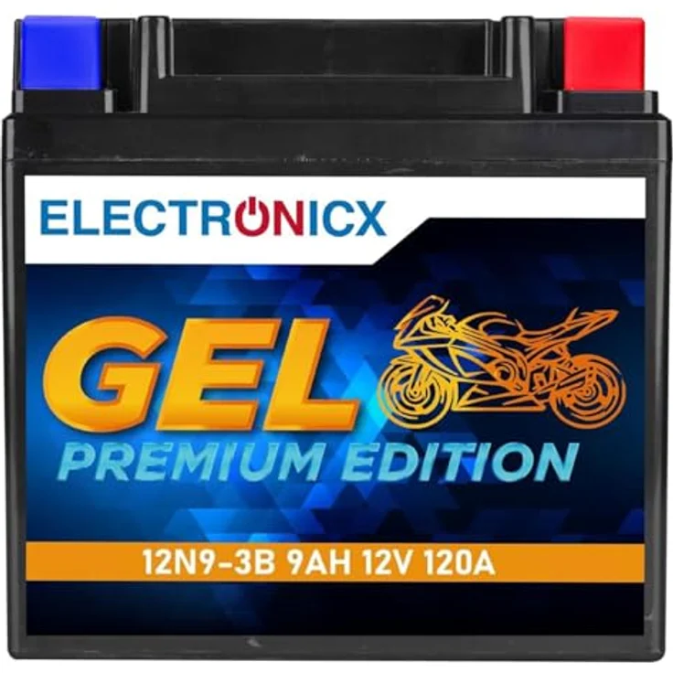 Electronicx GEL-12N9-3B, GEL Motorradbatterie 9Ah 12V für Motorrad, Roller und Quad – wartungsfrei, auslaufsicher, vibrationsfest – Bild 1