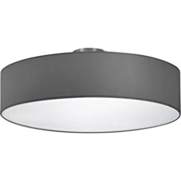 Lightling Deckenleuchte Sleepling Hotel Serie in nickel matt, Stoffschirm anthrazit, 3 x E27 max. 60W, ø 50 cm, Höhe: 20.5 cm – Bild 1