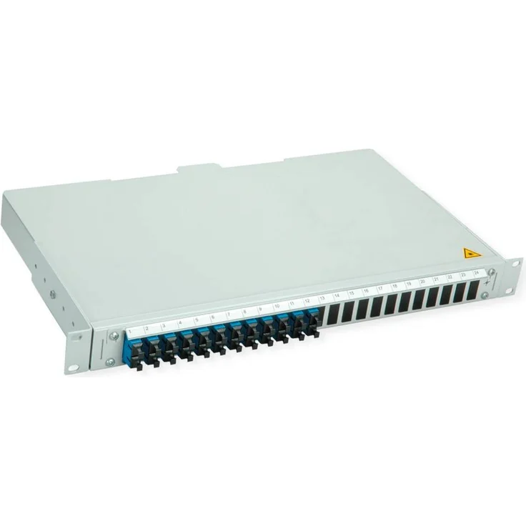 Telegärtner BASIS V LWL-Panel, 1HE mit 12 SC Duplex Kupplungen, blau, OS2/P