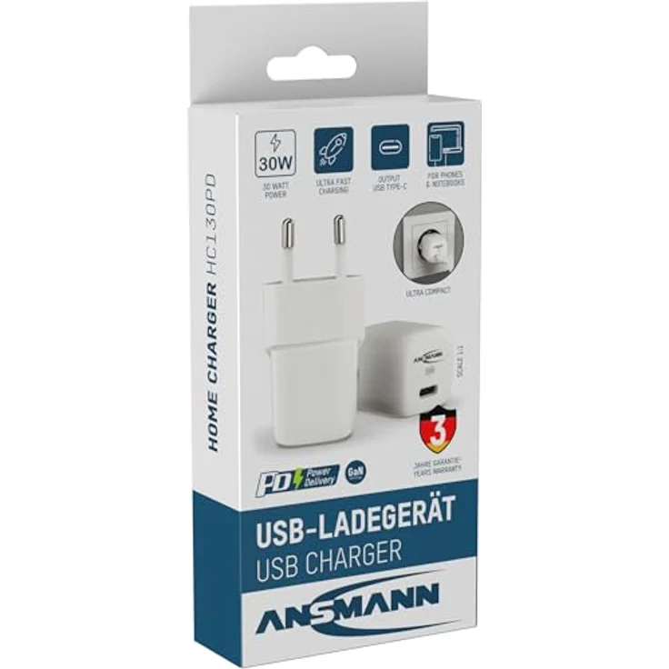 Ansmann HC130PD mini, USB Ladegerät mit 30W Ausgang, 1 Port, Weiss, Multisafe Technologie – Bild 9