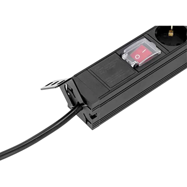 Adam Hall Steckdosenleiste 87471 X7 - 1HE 7-Fach mit Schalter & Schutzkappe - 2 m - Type EF (CEE 7/7) - Abgewinkelt - Aluminium - Indoor – Bild 5