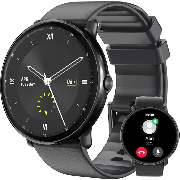 VIVITAR Gerpeng Smartwatch für Damen & Herren, Fitnessuhr mit Bluetooth-Telefonie, AMOLED-Display, 25 Tage Standby, iOS & Android kompatibel, Schnellladefunktion, Zyklusverfolgung, Musiksteuerung, IP68 wasserdicht