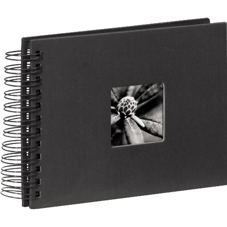 Hama Fotoalbum, 28 x 24 cm, 50 schwarze Seiten, 25 Blatt, mit Ausschnitt für Bildeinschub, Fotobuch schwarz – Bild 3