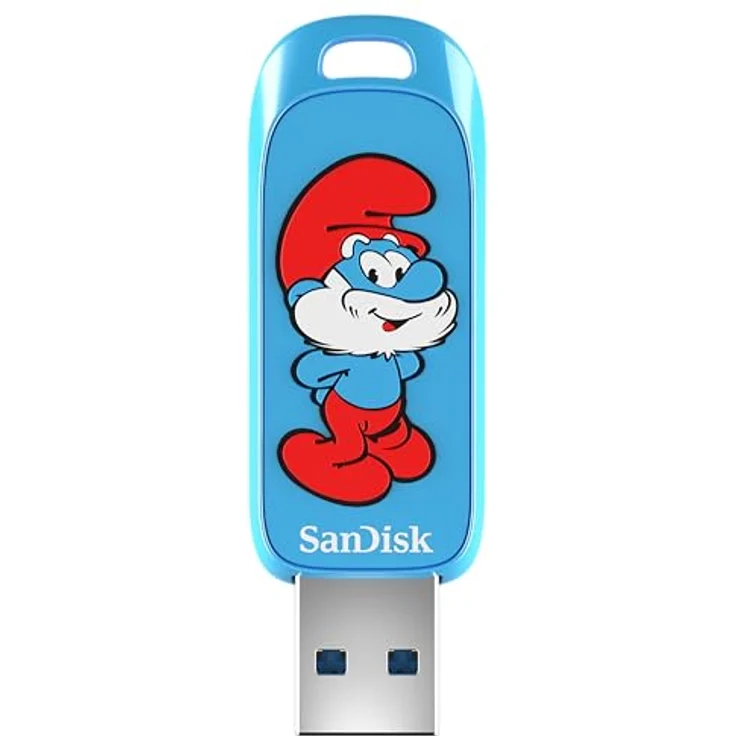SanDisk USB-Stick Schlumpf Edition Papa Schlumpf, 128 GB, bis zu 130 MB/s – Bild 1
