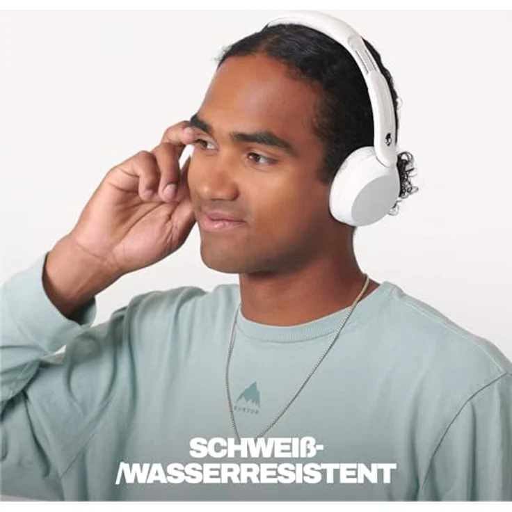Skullcandy Icon 180, Kabelloser On-Ear-Kopfhörer mit Bluetooth, bis zu 50 Std Akkulaufzeit, schweiß- und wasserresistent, Mikrofon für iPhone und Android - Knochen – Bild 3