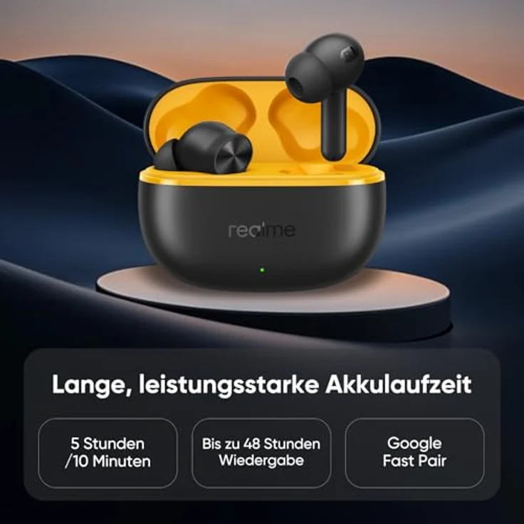 realme Buds T200 Lite, echte kabellose In-Ear-Kopfhörer, 12,4 mm Treiber, 48 Stunden Akkulaufzeit, IPX4, Bluetooth 5.4, Google Fast, Schwarz Volt – Bild 4