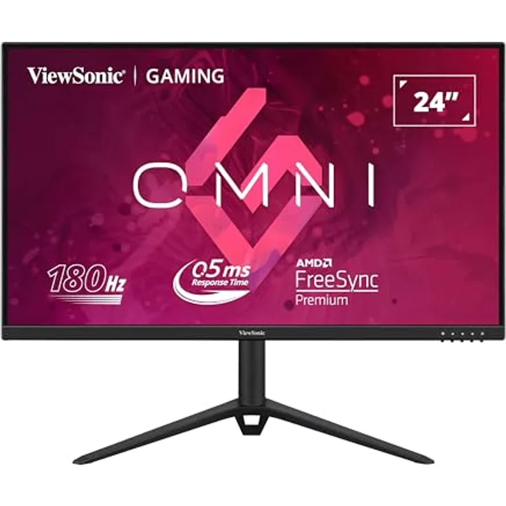 ViewSonic VX2428J 60,5 cm (24 Zoll) Gaming Monitor (Full-HD, IPS, 165 Hz, 1 ms, FreeSync Premium, HDMI, DP, Lautsprecher, Höhenverstellbar) Schwarz