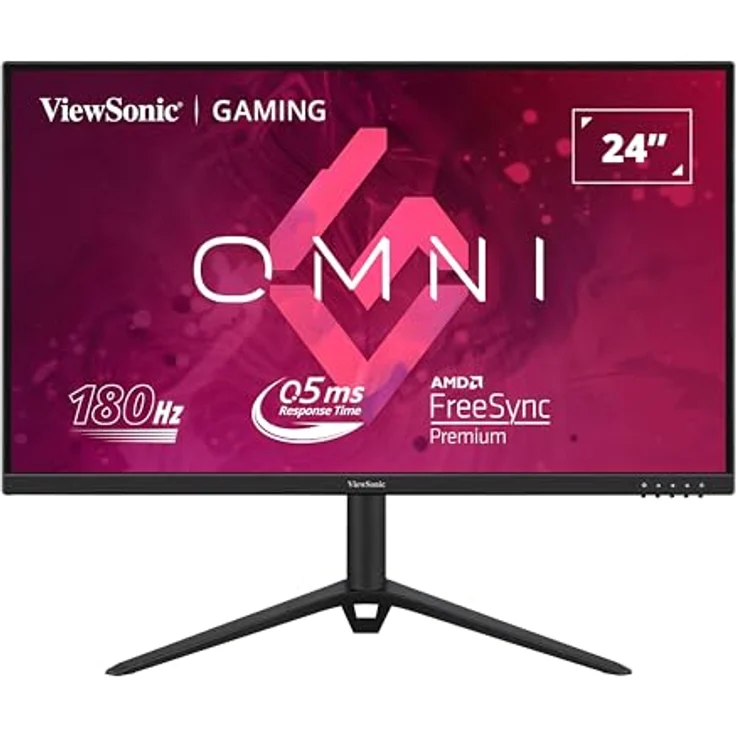 ViewSonic VX2428J 60,5 cm (24 Zoll) Gaming Monitor (Full-HD, IPS, 165 Hz, 1 ms, FreeSync Premium, HDMI, DP, Lautsprecher, Höhenverstellbar) Schwarz – Bild 1