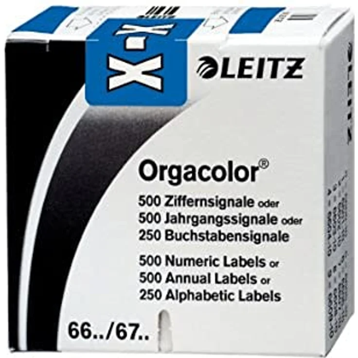 LEITZ Aktenordner LEITZ Buchstabensignal Orgacolor "X" auf Rolle, dunkelblau. – Bild 2