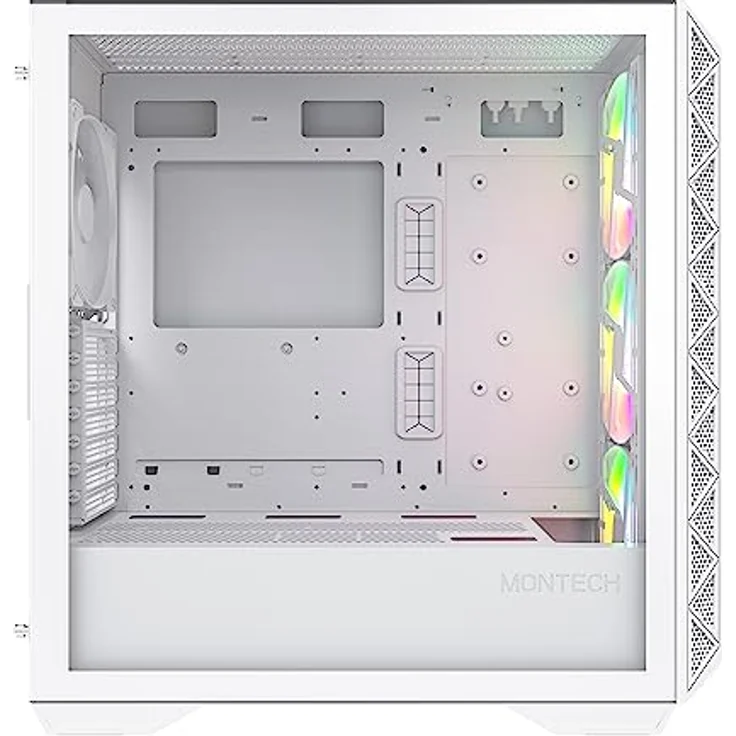 Montech AIR 903 MAX, E-ATX Mid Tower-Gehäuse, hoher Luftstrom, 3 x 140 mm ARGB PWM & 1 x 140 mm PWM-Lüfter vorinstalliert, Seitenteil aus gehärtetem Glas, Mesh-Front, Typ-C, unterstützt 4090 – Bild 2